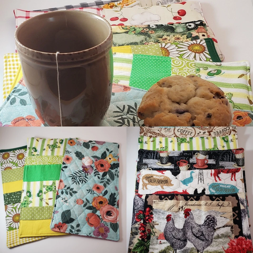 Asstd Mug Rug, Asst Tea Mats, Shower Favors, Party Favors, Book Club Tea Mat  - Image 1 of 4