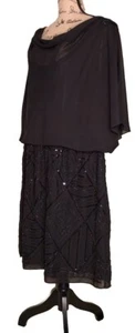 Ignite Evenings Caroll Leinen - schwarz formelles Kleid drapiert Oberteil Paillettenrock Größe 18 - Bild 1 von 3