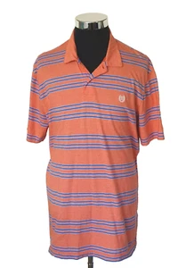 Camisa CHAPS Para Hombre Talla XL Naranja y Azul Rayas Algodón Informal Tejido Cuello Extendido - Imagen 1 de 12