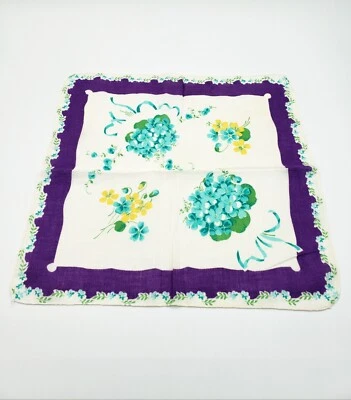 复古手帕三色裤 Hankie Spring 紫色 Teel 黄色花朵印花 11 — 第 1/4 张图片