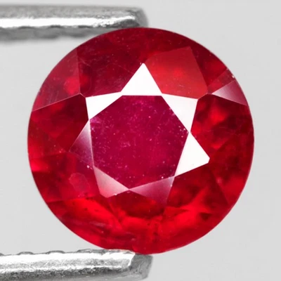 1.35Ct. Natural Gemstone Ruby Top Red Round Madagascar Beautiful Sparkles Color! - Image 1 of 4