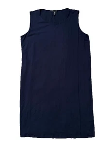 Eileen Fisher Women’s Midnight Navy Faux Wrap Jersey Sheath Dress Size M - Picture 1 of 8