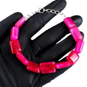 Awesome 126 Cts Single Strand Pink Ruby Beaded Excellent Bracelet VK 12 E746 - Picture 1 of 3