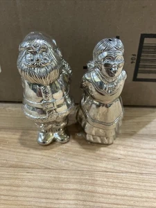 Weihnachtsmann und Frau Claus küssend versilbert Salz und Pfefferstreuer - Bild 1 von 5