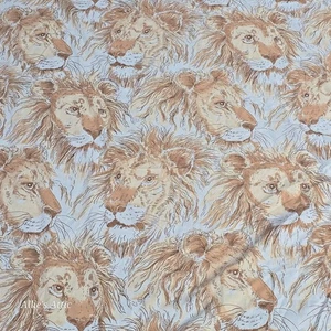 Set lenzuola full size anni 70 mussola leone cotone poli marrone 82x91 vintage Bibb Co - Foto 1 di 4