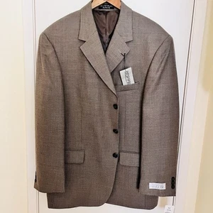 VTG Ruffini Mens 3-Button Blazer 44S/38W Olive Gray Micro Check Worsted Wool New - Picture 1 of 12