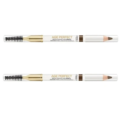 Pack of 2 L'Oreal Paris Age Perfect Magnifying Brow Pencil , Deep Brown 204 - Image 1 of 4