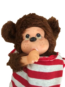 Juguete de peluche retro Monchhichi Sekiguchi 1974 vintage raro personaje mono 12" - Imagen 1 de 5