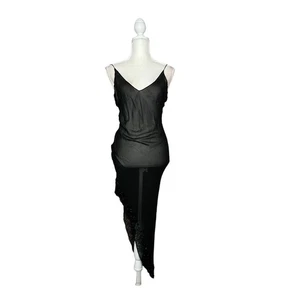 Morrell Maxie Mujer Alto Bajo Adornos Vestido de Fiesta Seda Negro Talla 4 - Imagen 1 de 15