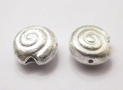 50 PCS 10X5MM SHELL SPACER  BRUSHED BEAD STERLING SILVER PLATED 797 - Image 1 of 3