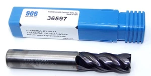 36597 Kyocera SGS 1/2" Carbide 4 Flute End Mill SQ .500" Diameter Z-CARB - Picture 1 of 3