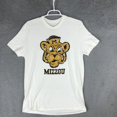 Camisa de los Tigres de Missouri para Hombres Mediana Blanca NCAA Fútbol Mizzou Mascota Campeón Foto 1 de 4