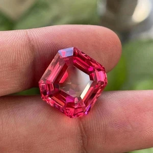 Asscher Cut Grade Flawless 10.25 Ct Ceylon Padparadscha Sapphire Loose Gemstone - Picture 1 of 5