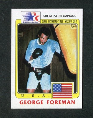 Tarjeta Topps #19 George Foreman Juegos Olímpicos de Estados Unidos Historia Los mejores atletas olímpicos 1983 Foto 1 de 2