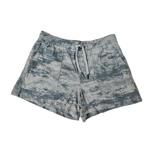 Athleta Farallon Shorts Womens Medium Fog Camo Coast Gray Tie Dye Stretch Beach - Picture 1 of 9