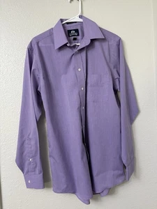 Stafford Mens Dress Shirt 15.5 34-35 Purple Long Sleeve Button Down Wrinkle Free - Picture 1 of 10