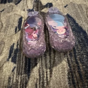 Zapatos de gelatina de ballet congelados Disney para niñas pequeñas tacones púrpura iluminados talla 6 - Imagen 1 de 4