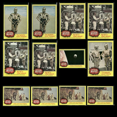 Star Wars 1977 Topps Lot (12) VG Luke CP30 R2D2 Vintage SW-B1-R1-D-SW77-L227 - Image 1 of 4