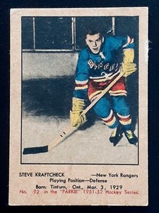 STEVE KRAFTCHECK RC 1951-52 PARKHURST 51-52 NO 92 VG+        1194