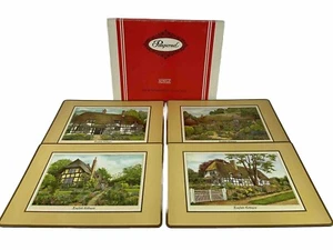 4 Pimpernel ENGLISCHE HÜTTEN Acryl Tischsets 15 3/4 x 11 3/4 Kork X groß! - Bild 1 von 13