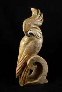 Art Deco Stye Kakadu/Papagei Skulptur/Steinschnitzerei 16" Grazia Italien ~ 1970er - Bild 1 von 15