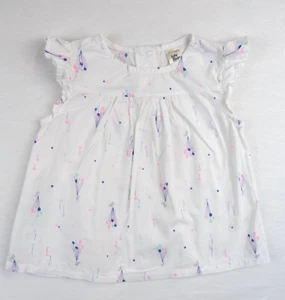 OshKosh Baby B'gosh Mädchen Top Größe 3T Ballon Popeline Flatterärmel lockere Passform - Bild 1 von 7