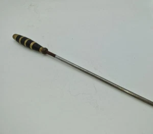 Brass handled fire poker striped brass handle - Picture 1 of 6