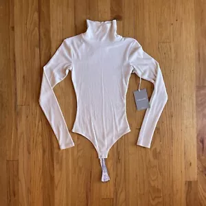 Everlane Body Damen XXS weiß super weich Rollkragen Langarm Tanga gerippt - Bild 1 von 9