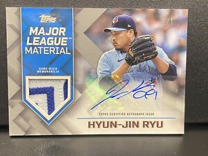*One Of One* 2022 Topps Hyun-Jin Ryu Major League Material Patch Auto Card 1/1