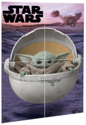 The Child Scene Setter - Kit de decoración de pared de fiesta de cumpleaños The Mandalorian Foto 1 de 4