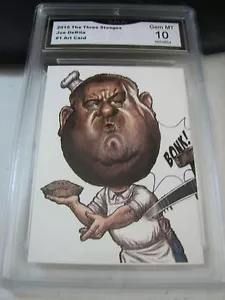 CURLY JOE DERITA CURLY 2014 CHRONICLES OF THE THREE 3 STOOGES ART CARD GRADED 10 - Picture 1 of 1