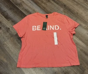 Women's Wild Fable Pink Be Kind Short Sleeve Shrunken Boxy T-shirt Size small. - Picture 1 of 2