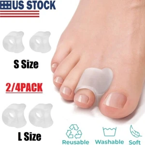 4Pcs Silicone Gel Bunion Toe Corrector Orthotics Straightener Separator Pain USA - Picture 1 of 16
