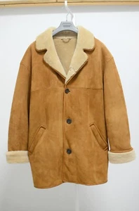 Woolea Lambskin Mens Tan Suede Jacket Sheepskin Uk 46 - Picture 1 of 7