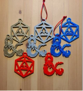 Dungeons and Dragons Christmas / Holiday Decorations. DND, Hanging Tree Ornament - Picture 1 of 4
