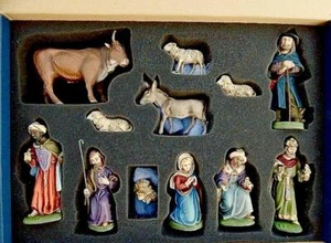 Belén Set de 12 figuras de papel maché de Marolin 4,75" Steinach Alemania Nuevo en caja - Imagen 1 de 6
