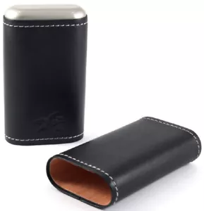 XiKAR Envoy Leather Triple Cigar Travel Case - Black - Gift Boxed - 243BK - Picture 1 of 2