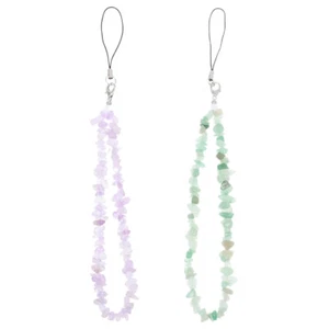 2 Pcs Crystal Lanyard Cute Mobile Phone Charm Decoration Chain - Photo 1/12