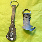 2Handcrafted Keather Key Chains/Fobs- Black Lab And Guitar , Gift