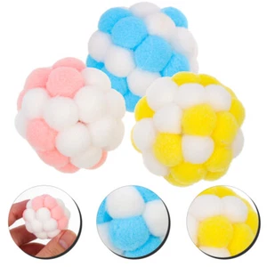 3Pcs Plush Cartoon Cat Chewing Balls Decorate Playing Friends Indoor Cats - Picture 1 of 12