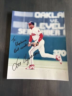 Foto brillante autografiada de José Vizcaíno 8 X 10 pulgadas Cleveland Indians 1996 Foto 1 de 4