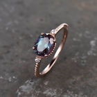 2ct Oval Cut Alexandrite Women's Lab Created Ring 14k Rose Gold Plated