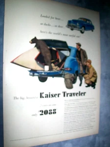 1949 Kaiser-Frazer Traveler grande pubblicità auto - "Caricato per orso" - Orso in auto - Foto 1 di 1