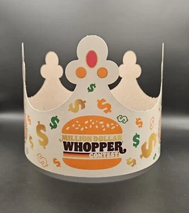 Burger King Crown Million Dollar Whopper Paper Hat Shipped in a Box from usa  - Picture 1 of 3