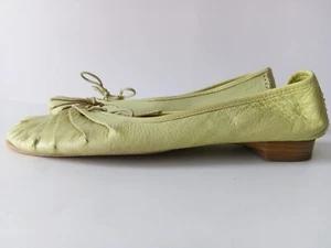 Vintage Unisa Women`s Shoes Ballet Flat Size EUR-40 Green Leather - Picture 1 of 5