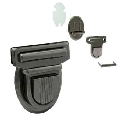 Steckschloss Mappenschloss TASCHENVERSCHLUSS dark 45mm 4-teilig  - Bild 1 von 3