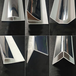 Chrome Cladding Trims 5mm PVC Wall Panel Silver Trims For Shower Panels 2.6m