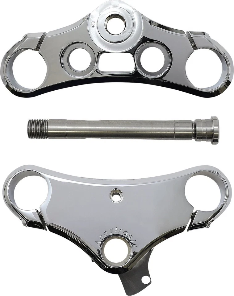 Accutronix 49mm Elite Chrome Triple Tree Set w/5° Rake (TMD549-ESC) - Image 1 of 1