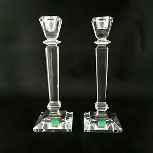 Juego de 2 Candelabros Candelabros Color Cristal 24% Cristal ITALIA 8" - Imagen 1 de 8
