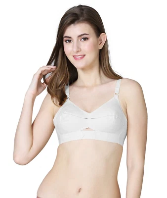 Encircled Bullet Bra Organic Cotton-Round Stitch Full Coverage Vintage Retro Bra - Image 1 of 4